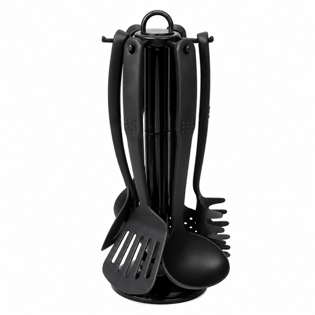 7-Piece Black Nylon Kitchen Utensil Set