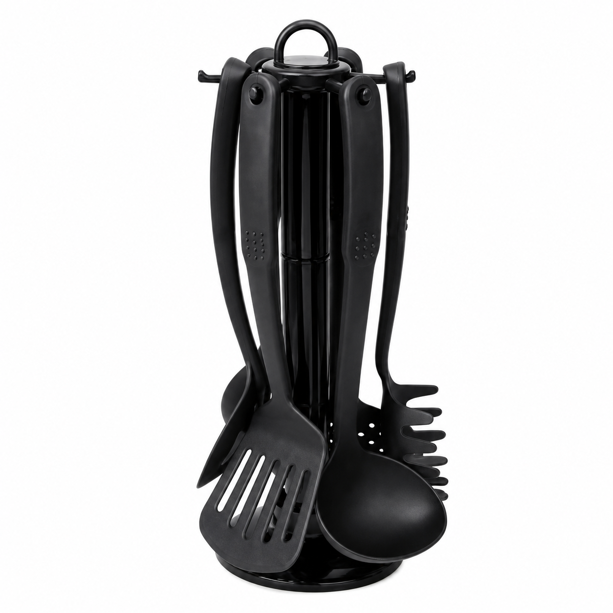 7-Piece Black Nylon Kitchen Utensil Set